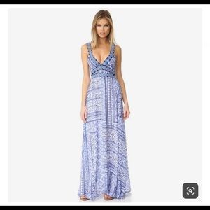 OndadeMar Blue printed Embroidered Dress